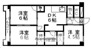 北六フラッツ【302号室】の間取り