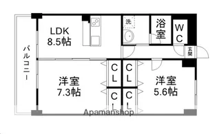 リヴィエル八乙女【2階】の間取り