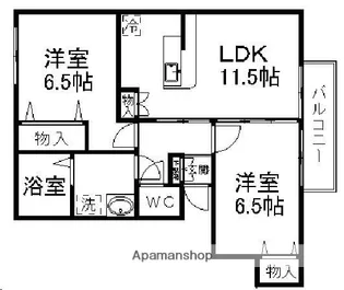 シャロームB棟【108号室】の間取り