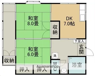 グランデュール国見【105号室】の間取り