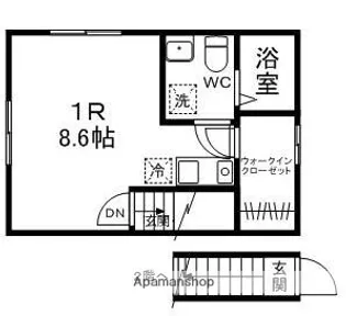 プランタン八幡【203号室】の間取り