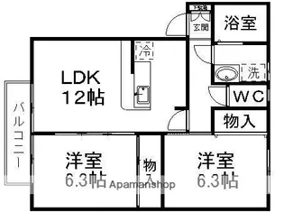 シャロームA棟【202号室】の間取り