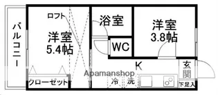 アーバン栗生【206号室】の間取り