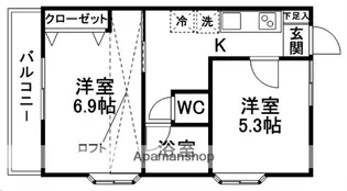 アーバン栗生【208号室】の間取り