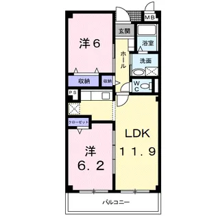 サニーヒル仙台南【3階】の間取り