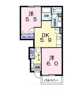 ボヌールあべ【1階】の間取り