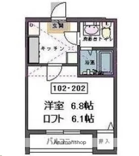 スマイス愛宕橋【1階】の間取り