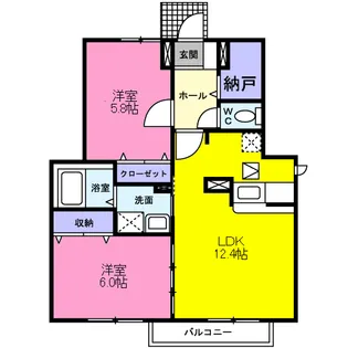 メイポールけやきB【1階】の間取り