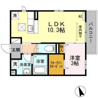 ハイブリッジ恵和町【1階】の間取り