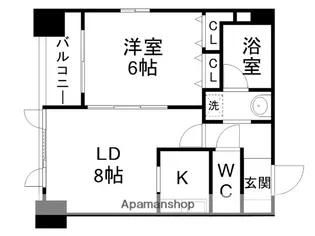 グランビュー晩翠通【3階】の間取り