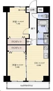 アークデュオ仙台宮町【3階】の間取り