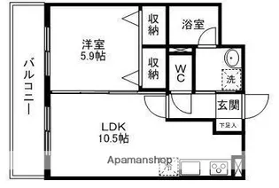 ナインフラッツ八幡【302号室】の間取り
