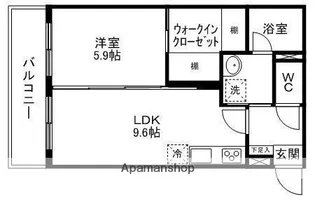 ナインフラッツ八幡【303号室】の間取り