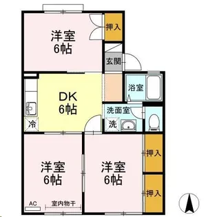 セジュール中條【2階】の間取り