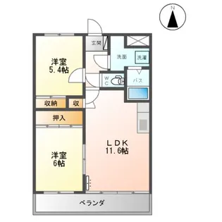 グランビュー二の森【303号室】の間取り
