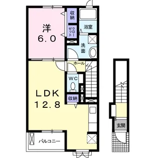 ブライト605レジデンスⅢA【2階】の間取り