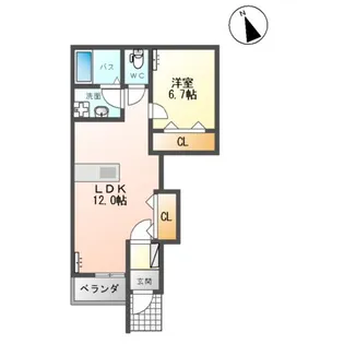 コーポ髙橋Ⅱ【1階】の間取り