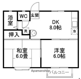ポイント向田【201号室】の間取り