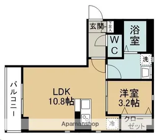 CORUJA二日町【203号室】の間取り