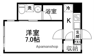 スタジオフラット八幡【101号室】の間取り