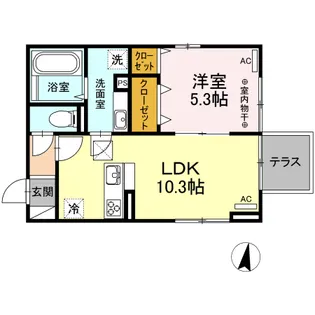 ラウム上杉【1階】の間取り