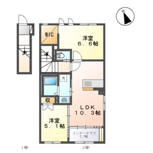 ボンヌールⅡ【2階】の間取り