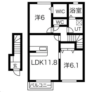 アサンテ サーナ【2階】の間取り
