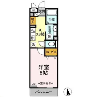 DーROOMハピネス【2階】の間取り