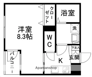 AROUND川内川前丁【105号室】の間取り