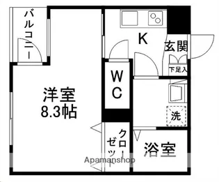AROUND川内川前丁【106号室】の間取り