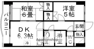 ロイヤルヒルズ柳生Ⅲ【3階】の間取り