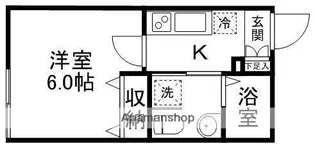 ピースフル川内大工町【102号室】の間取り