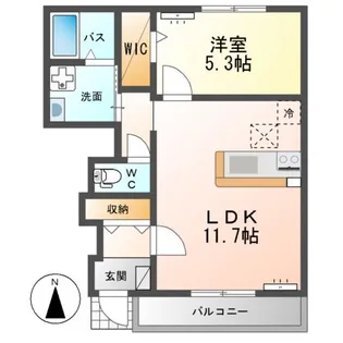 リアン・ボヌール【1階】の間取り