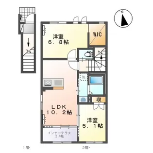 TEORIA 茂庭【2階】の間取り