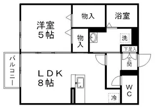 ボナール西多賀【106号室】の間取り