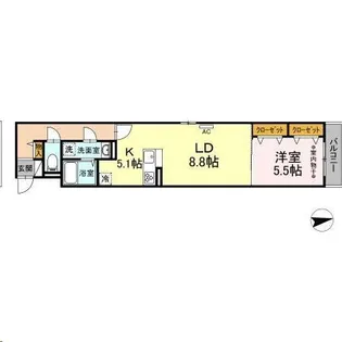 DーROOMS三百人町【2階】の間取り