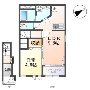 プチ・ボヌール【2階】の間取り