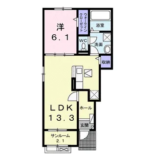 杜の風 人来田【1階】の間取り