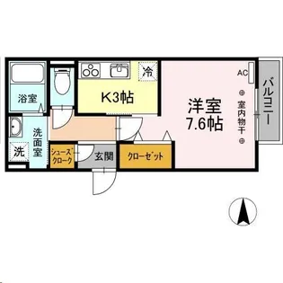 グランツ薬師堂【2階】の間取り