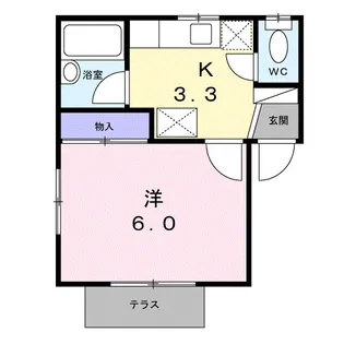 コーポ如月【1階】の間取り
