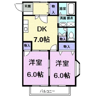 コーポきらら【1階】の間取り
