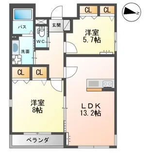 ドゥ・エスポワール【1階】の間取り