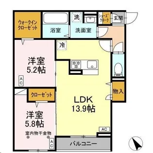 CLASSEUM連坊Ⅰ【3階】の間取り