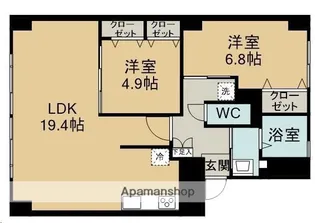COKULAS半子町【102号室】の間取り