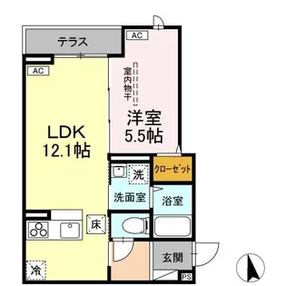 エルタスコート成田町【1階】の間取り