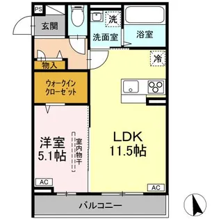エルタスコート成田町【2階】の間取り