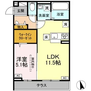 エルタスコート成田町【1階】の間取り