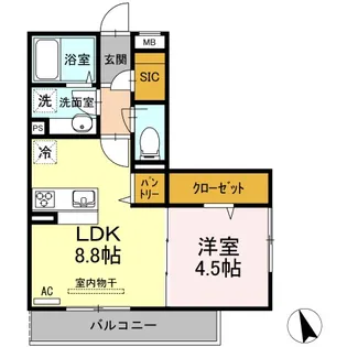 ラ・ヴォワ ラクテ【3階】の間取り