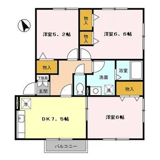 リバーサイドシャトー ABC【1階】の間取り