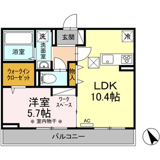 パセオプラシード A&М【1階】の間取り